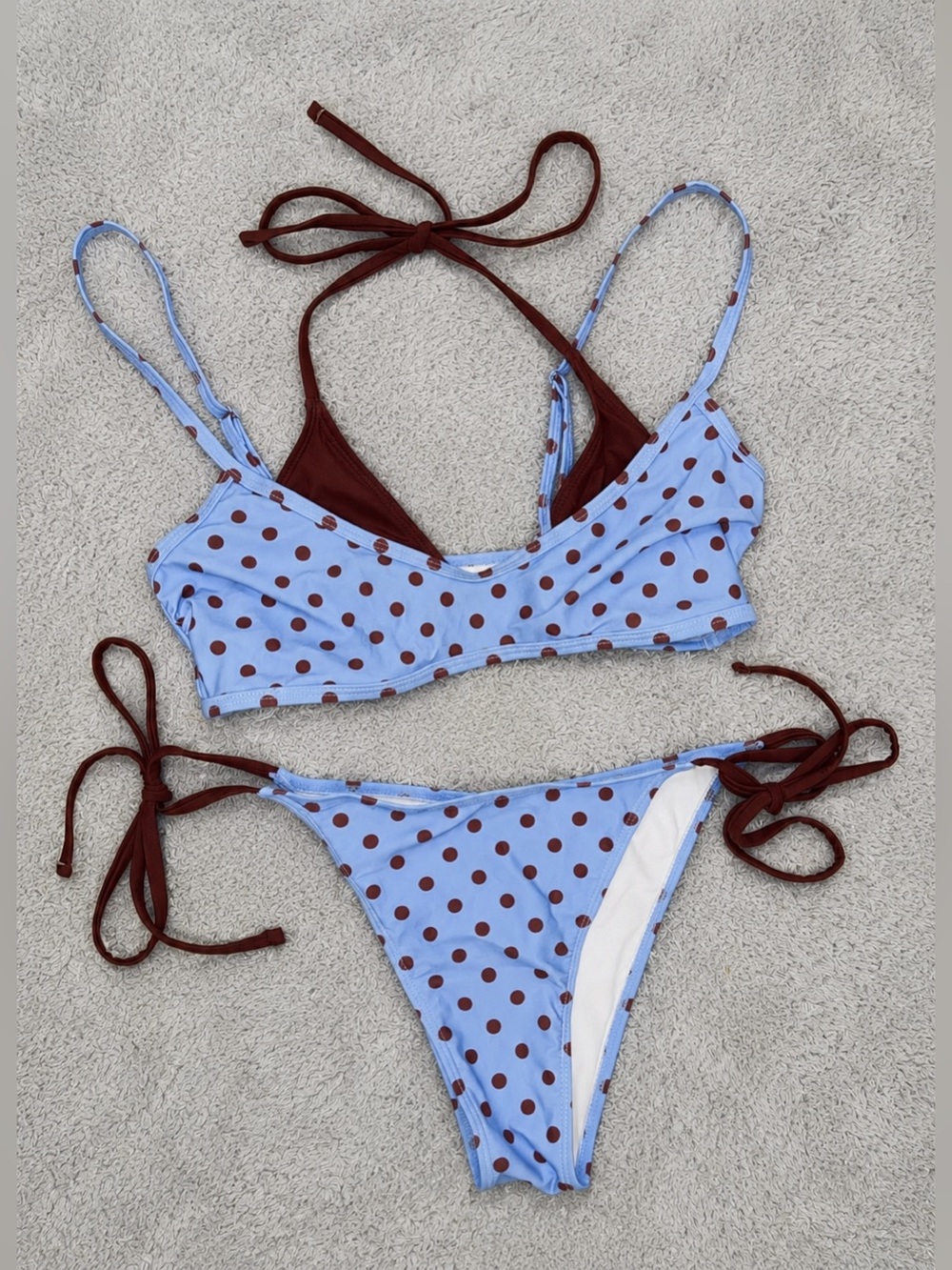 Zaful Womens Polka Dot Bikini Set - Size Small